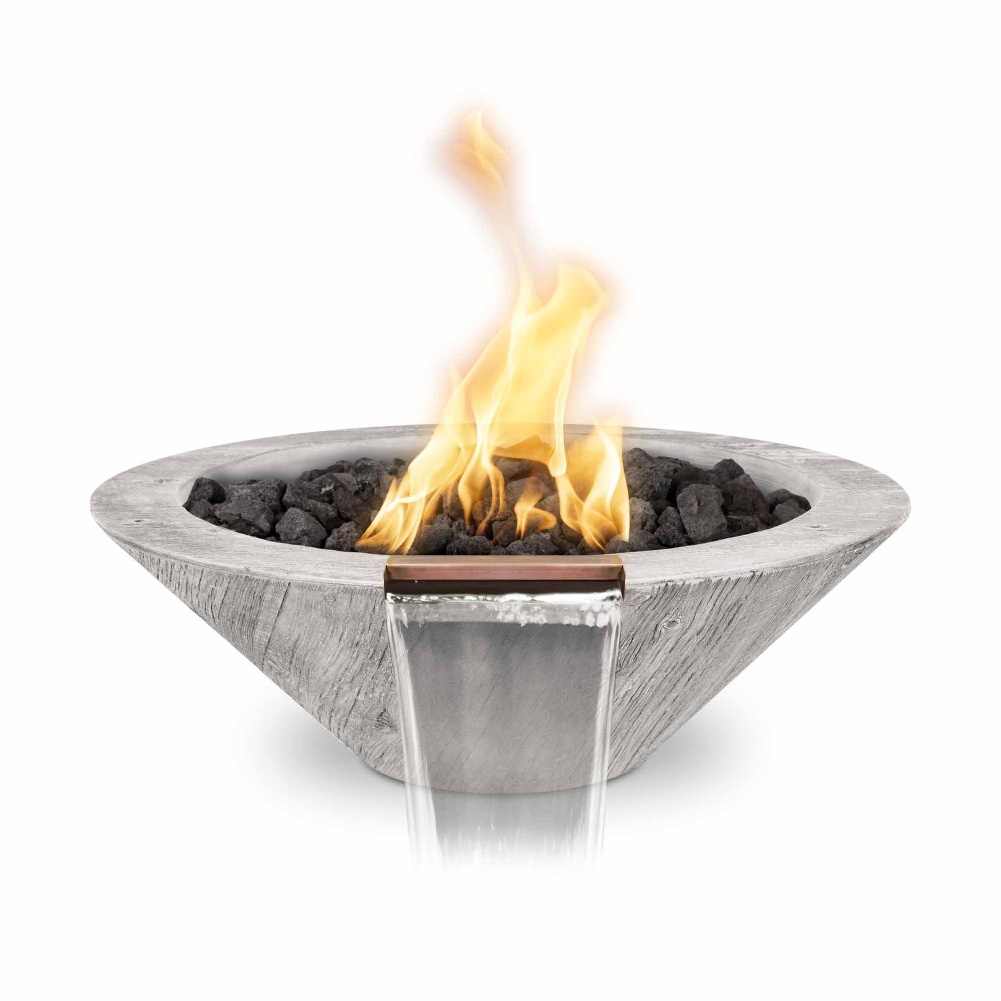 Cazo Wood Grain Fire & Water Bowl Ivory