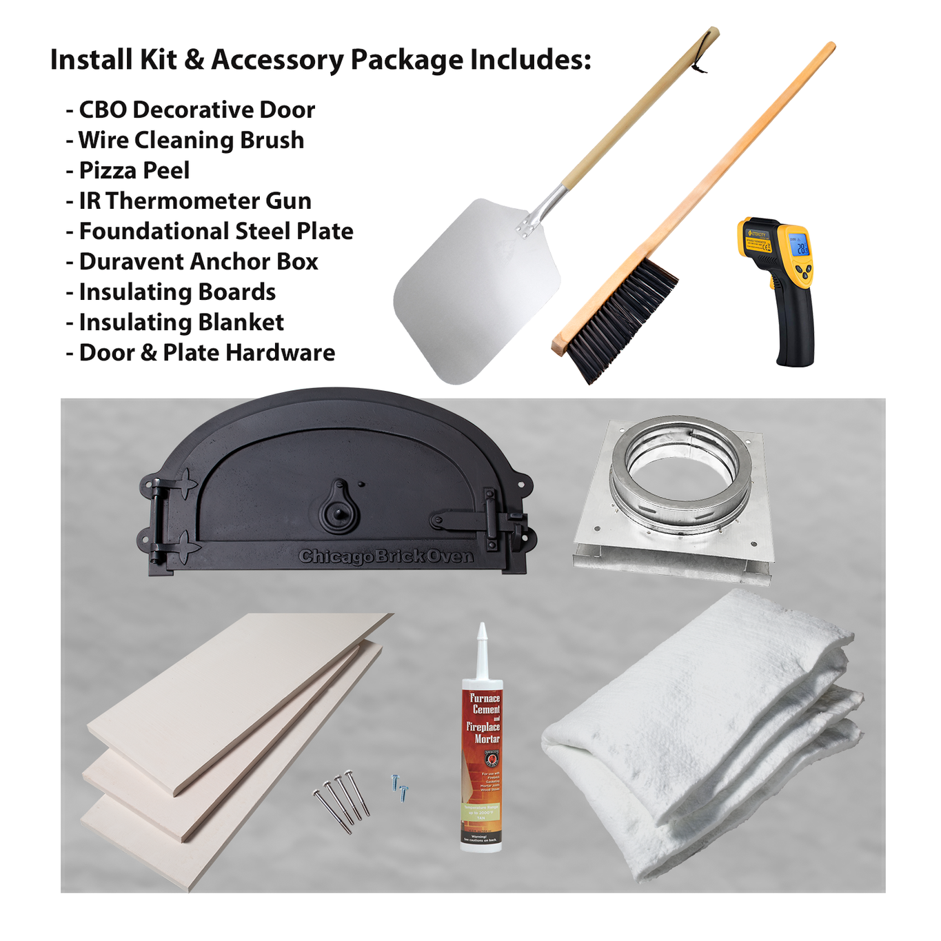 Chicago Brick Oven 750 DIY Kit Items Included