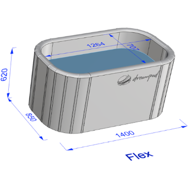 Dreampod Flex Ice Bath Dimensions in centimeter