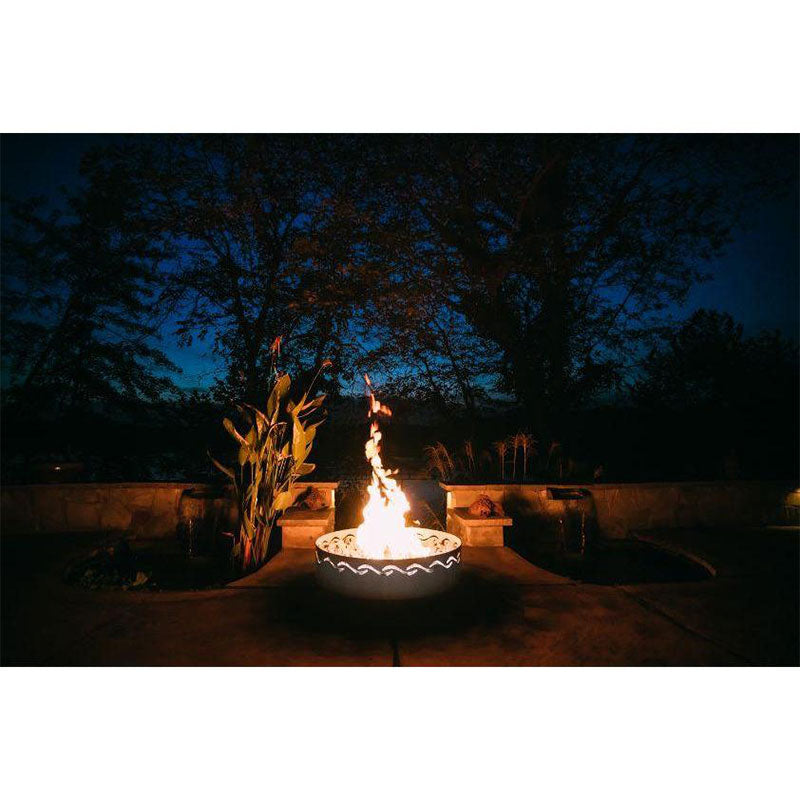 Fire Pit Art Fire Surfer Fire Pit - burning at balcony (night)