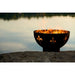 Fleur de Lis at the lake, with fire