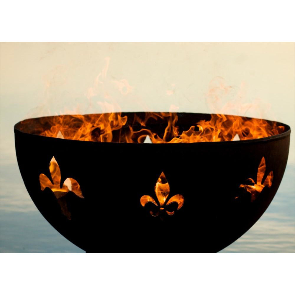 Fleur de Lis - close-up, with fire