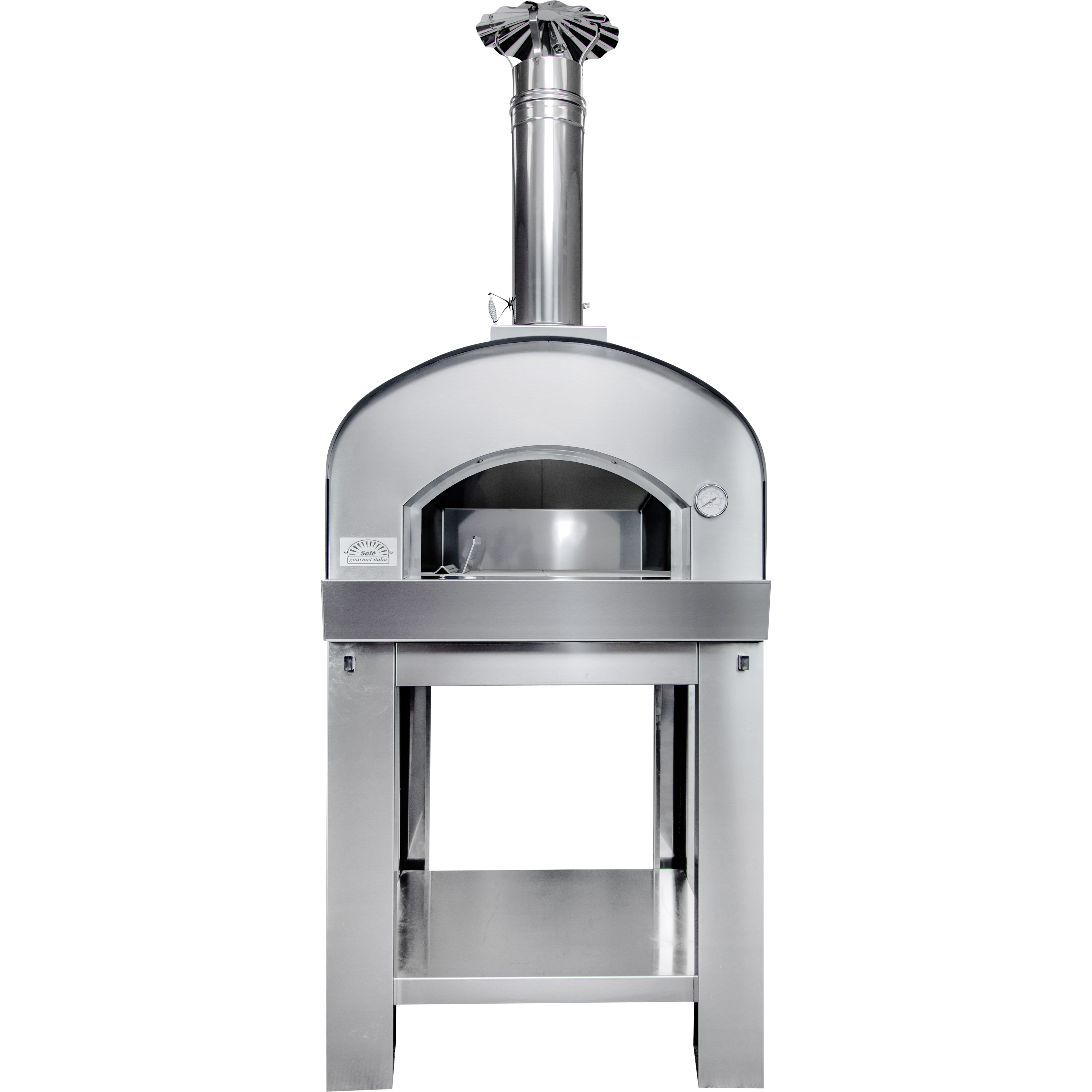 Solé Gourmet 32 Inch Italia Wood Fired Oven with Cart front View