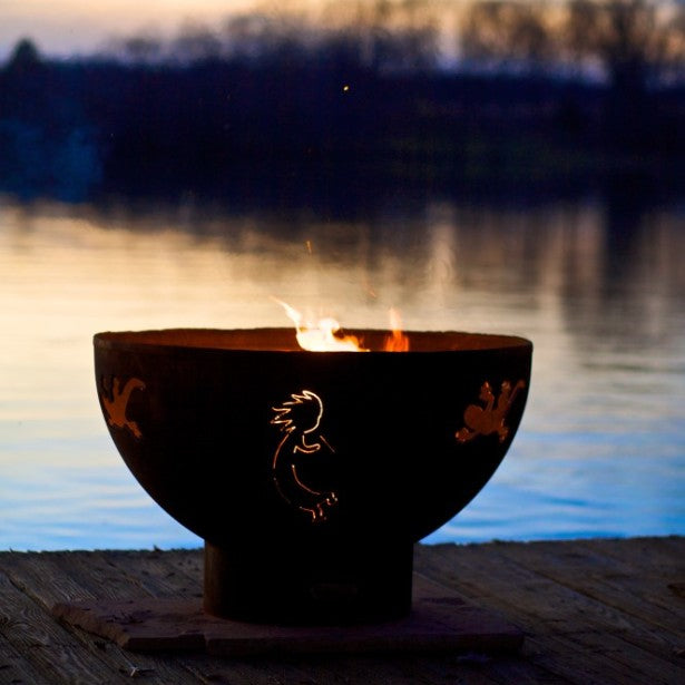 Kokopelli at the Lake, with fire