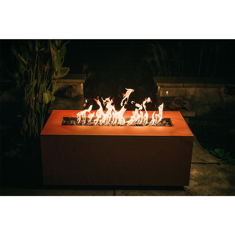 Fire Pit Art Linear 60 Fire Pit - Fire Pit burning at night