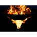 Long Horn Fire Pit close-up - with fire