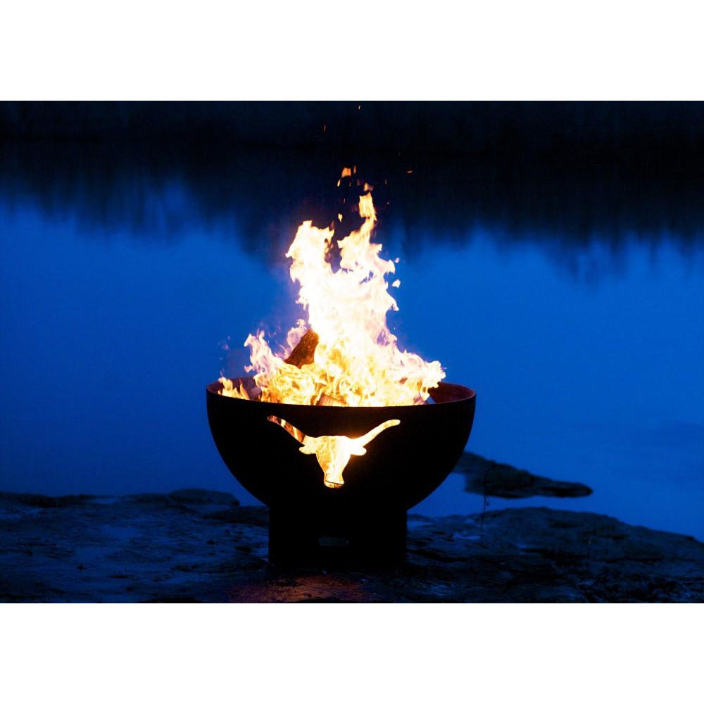Long Horn nighttime - with fire