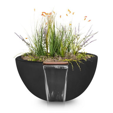 Luna Concrete Planter & Water Bowl Black