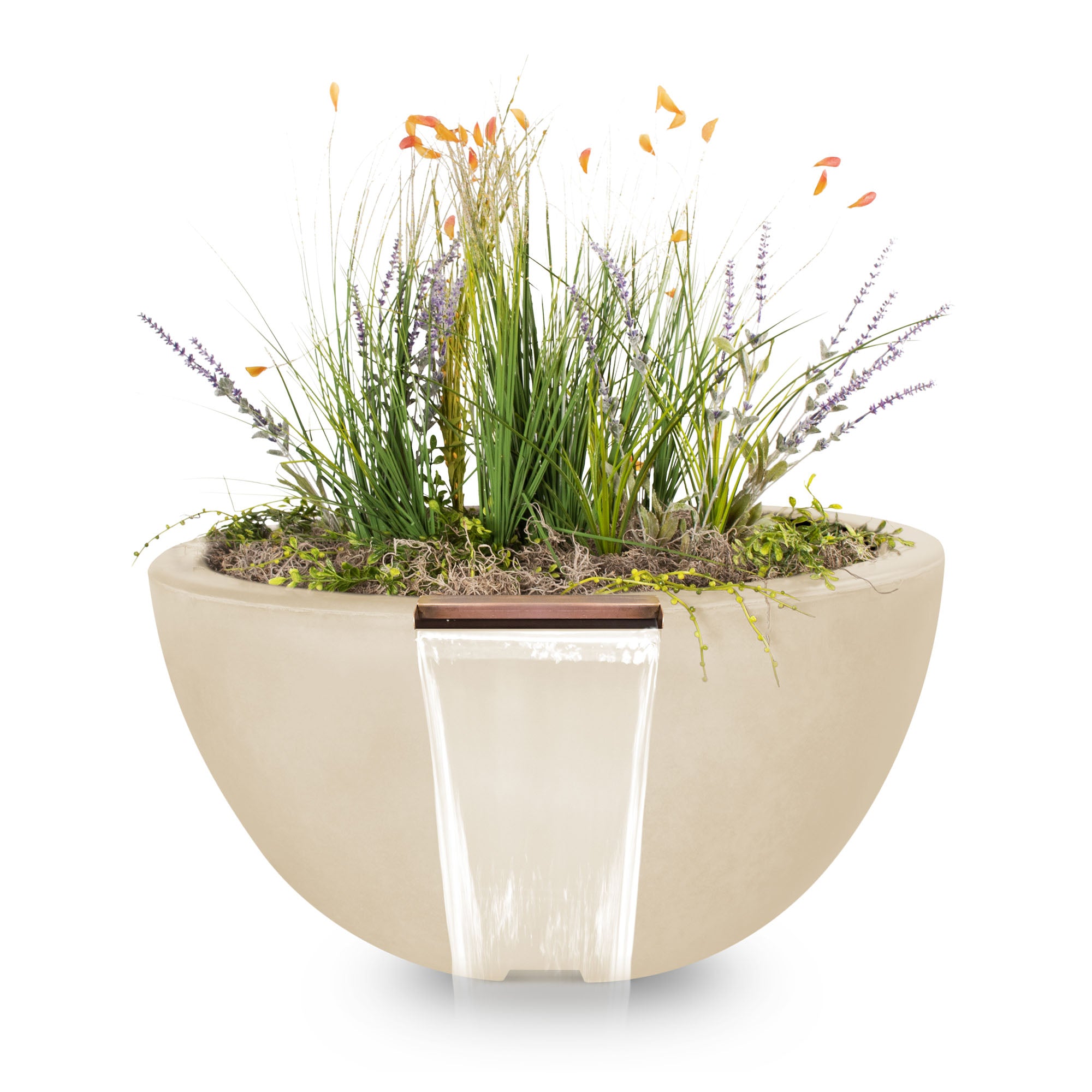 Luna Concrete Planter & Water Bowl Vanilla