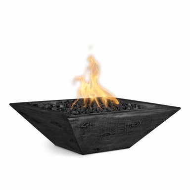 Maya Wood Grain Fire Bowl Ebony