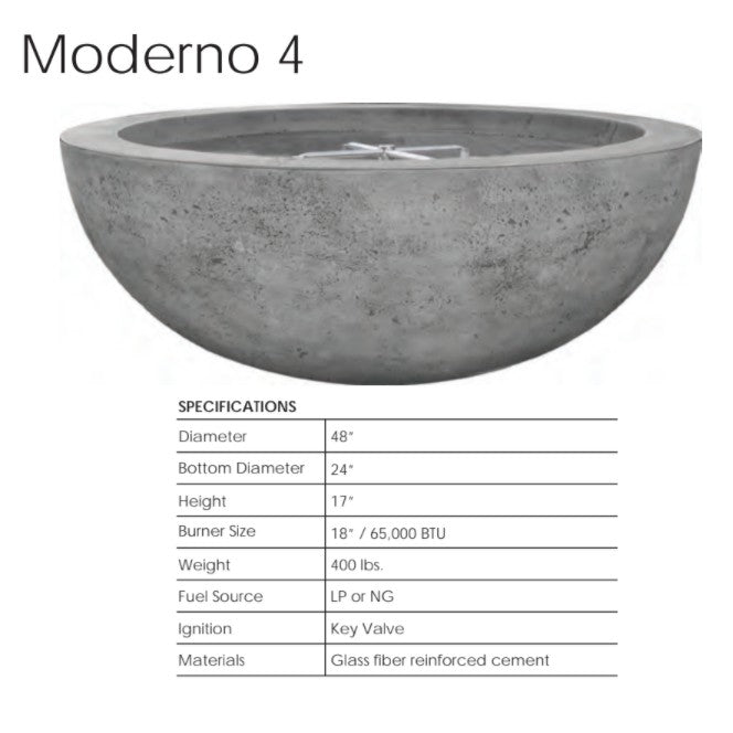 Moderno 4 Fire Bowl Features
