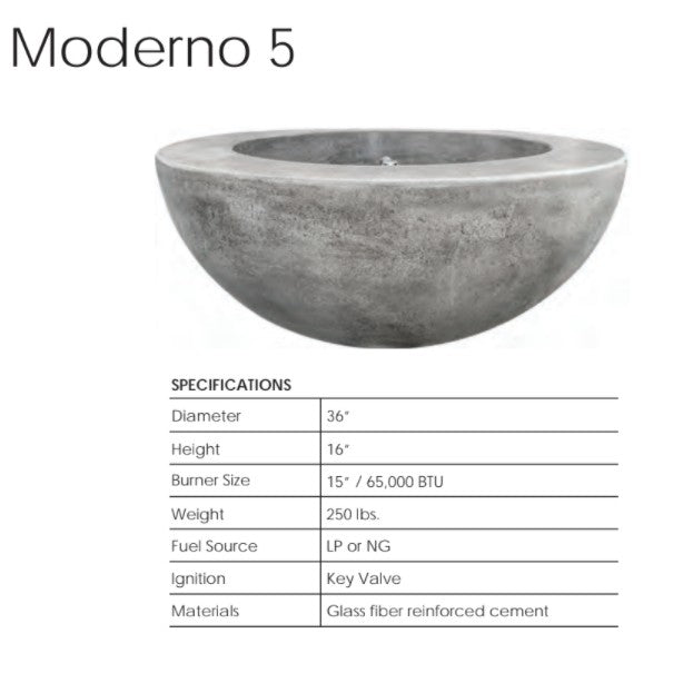 Moderno 5 Fire Bowl Features