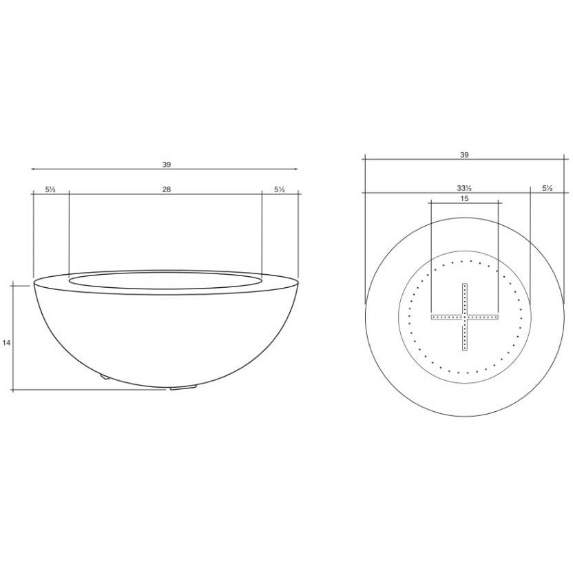 Moderno 6 Fire Bowl Diagram