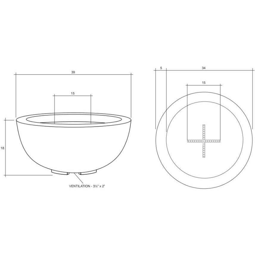 Moderno 8 Fire Bowl Diagram