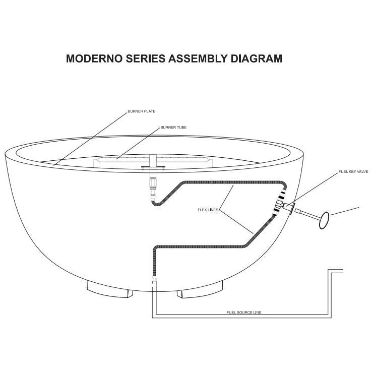 Moderno 2 Fire Bowl Assembly Diagram