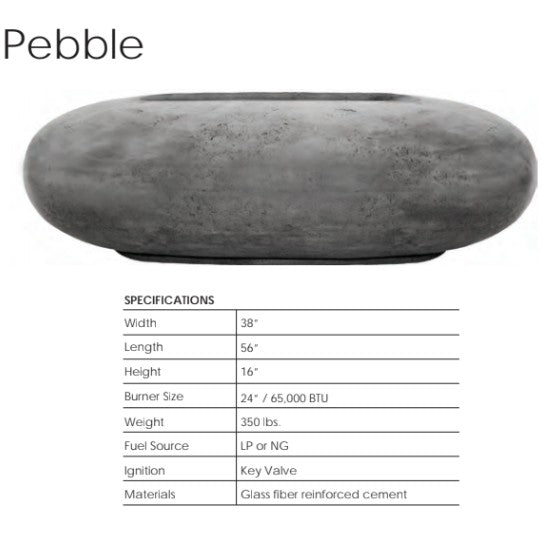 Pebble Fire Table Specs