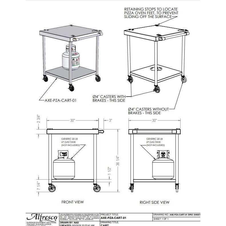 Pizza Oven Cart Specs
