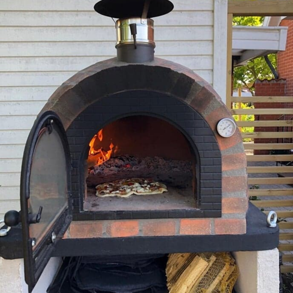 Pro Forno Rustico Red Oven - Open Door