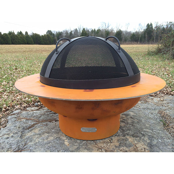 Fire Pit Art Saturn with Lid Fire Pit with screen