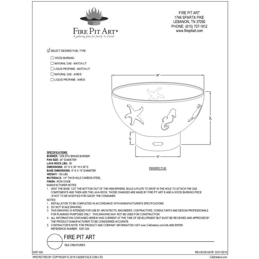Sea Creatures Specifications