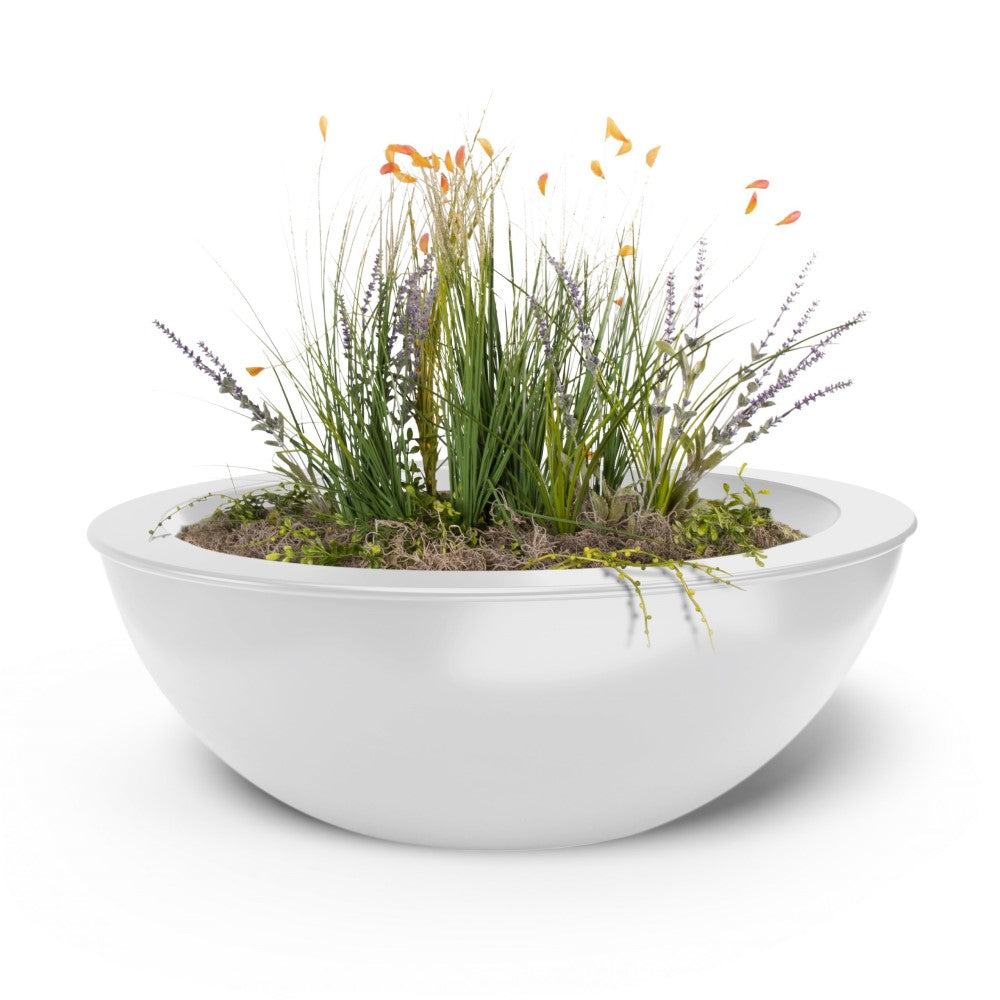Sedona Powder Coated Steel Planter Bowl White