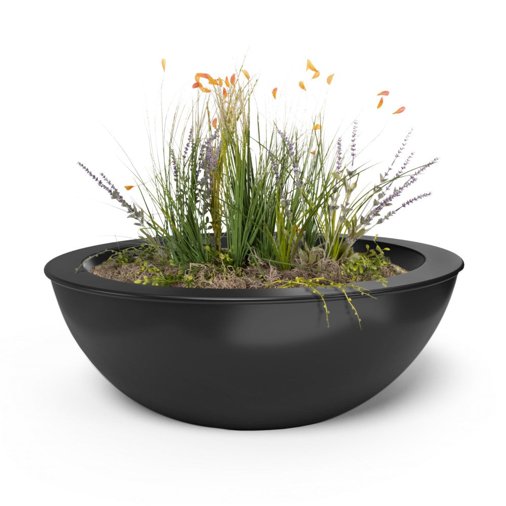 Sedona Powder Coated Steel Planter Bowl Black