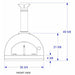 Solé Gourmet 32 Inch Italia Wood Fired Oven with Cart Front View Diagram