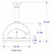 Solé Gourmet 24 Inch Italia Wood Fired Oven with Cart - Front View Diagram