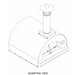 Solé Gourmet 32 Inch Italia Wood Fired Oven with Cart Isometric View Diagram