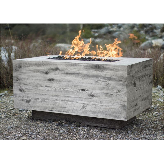 Catalina Wood Grain Fire Pit Ivory LifeStyle