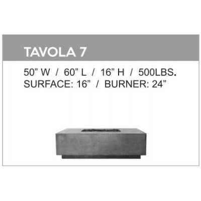 Tavola 7 Fire Table Specs
