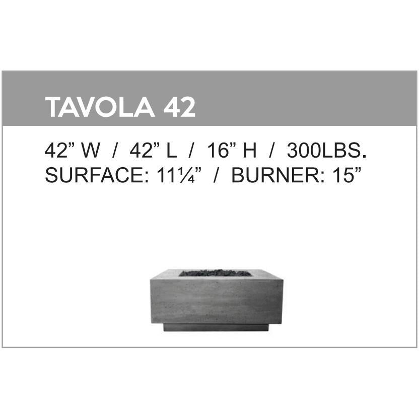 Tavola 42 Fire Table Specs