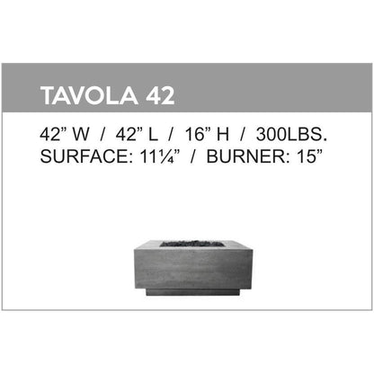 Tavola 42 Fire Table Specs