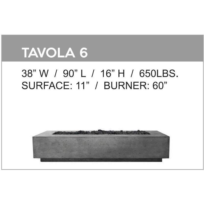 Tavola 6 Fire Table Specs